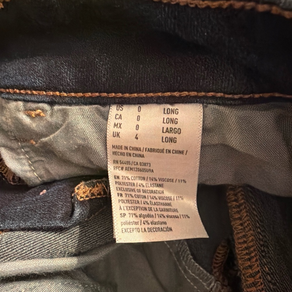 American Eagle Outfitters Women's Dark Blue Jeans Super Stretch Jegging Size 0 - Picture 7 of 7